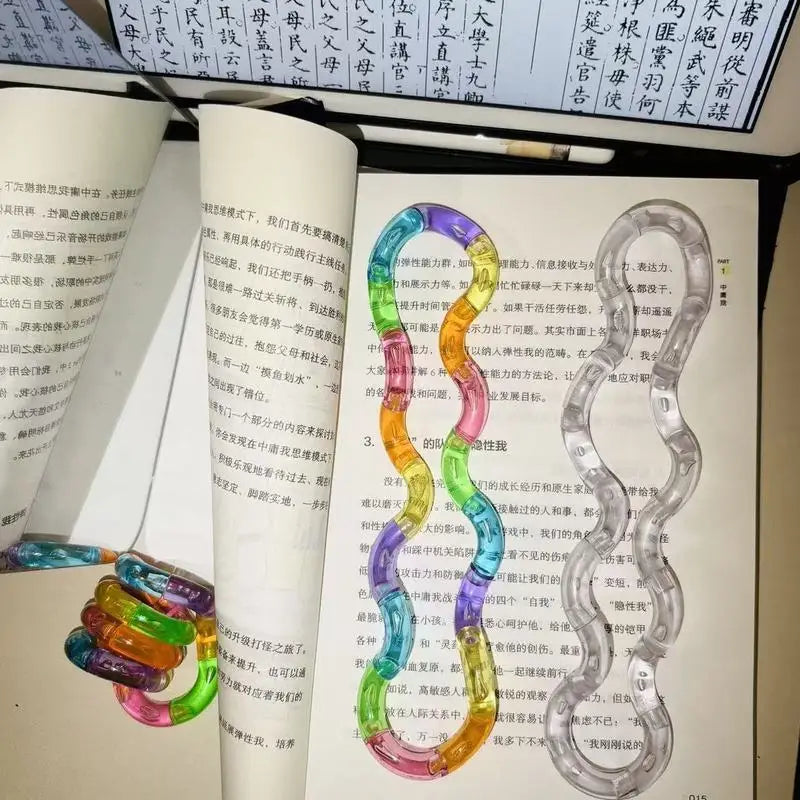 Colorful Transparent Fidget Toy | Silent Twistable Stress Relief Tool for Focus Training
