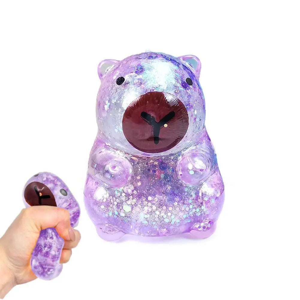 Cartoon Capybara Decompression Toy | Soft Glitter Gummy Fidget for Stress Relief