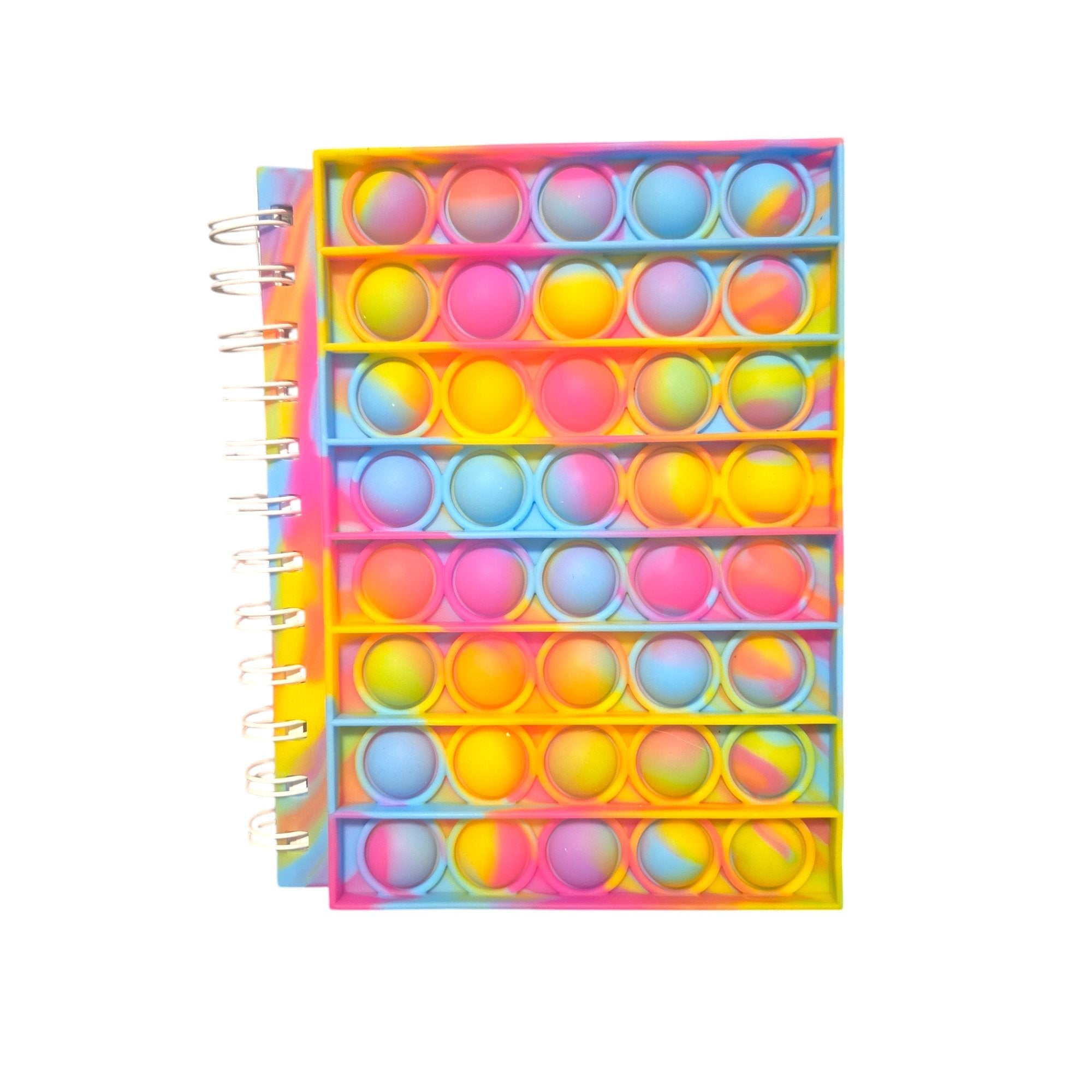 Colorful Fidget Bubble Pop Notebook Tie Dye Rainbow Spiral Journal