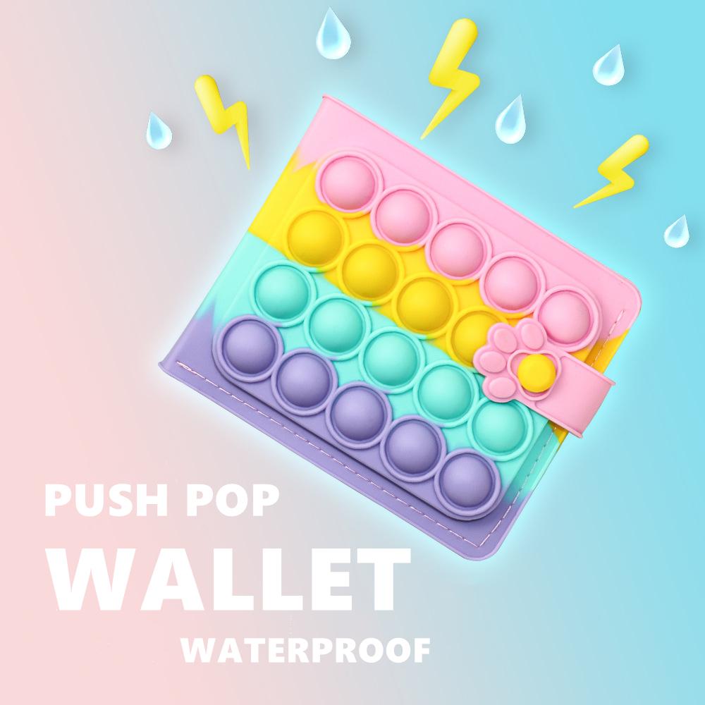 Fidget Wallet - Rainbow Pink Bubble Pop Fidgets