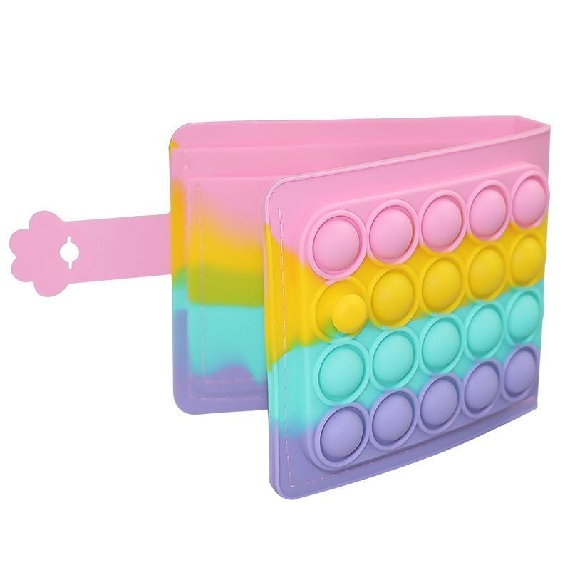 Fidget Wallet - Rainbow Pink Bubble Pop Fidgets